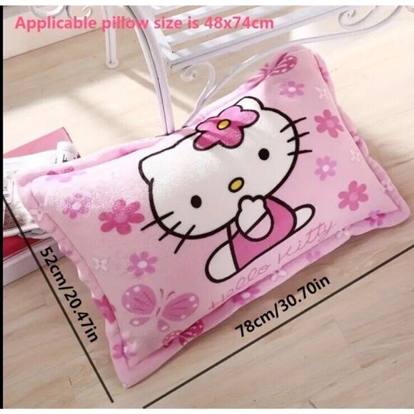 🔥Sanrio Hello Kitty Pink Plush Fleece 30”x20” Pillow Case Easter Gift BNWT🔥 - Picture 2 of 8